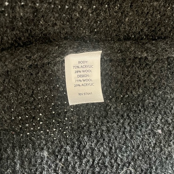 J. Jill Fair Isle Icelandic Nordic Wool Blend Beaded Cardigan Sweater Gray XS - Picture 4 of 11